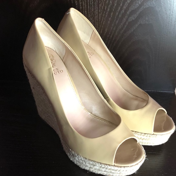 Vince Camuto Cream Patent Leather Wedge - Picture 3 of 3